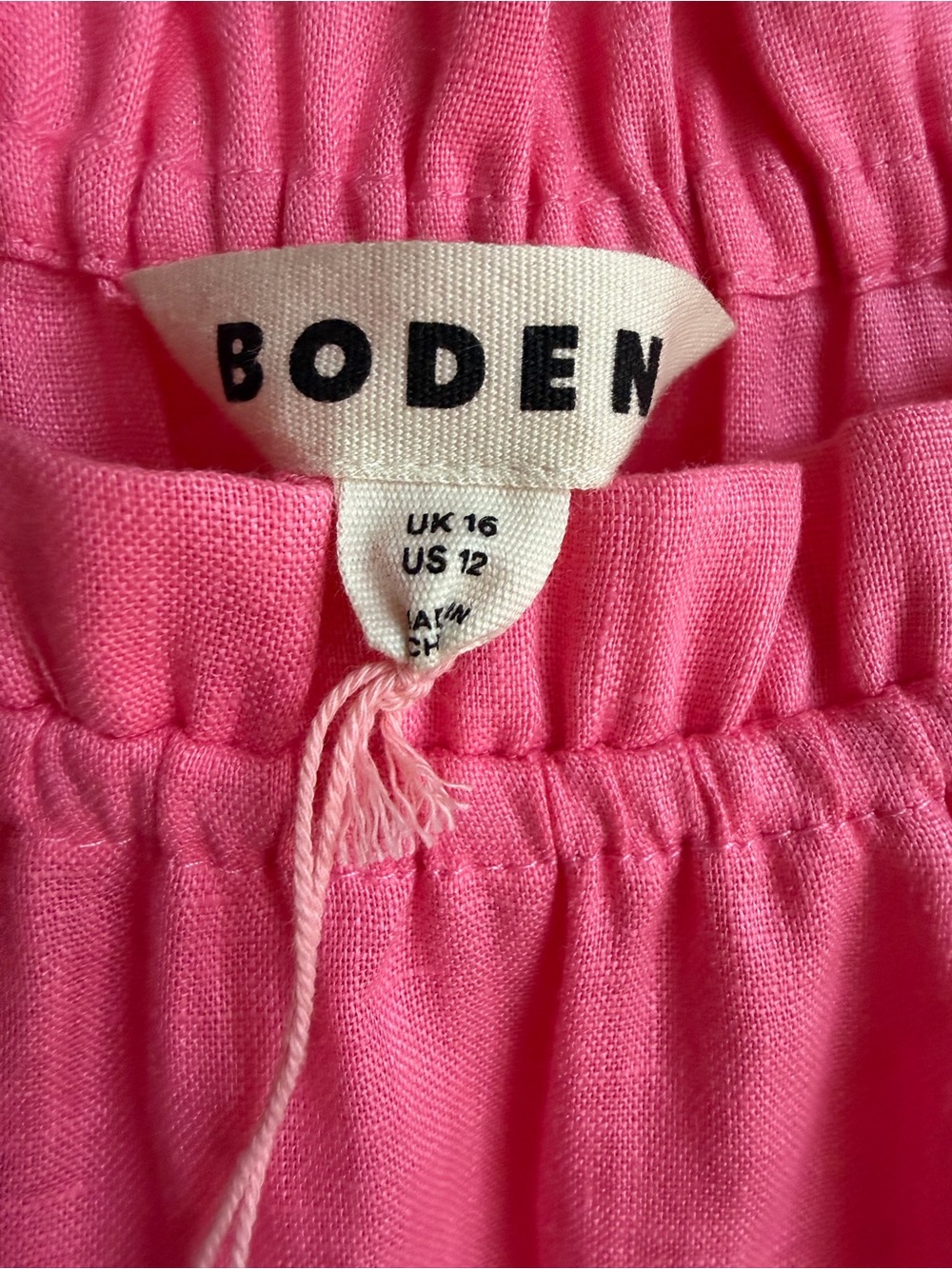 Boden Bright Pink 100% Linen Ruffle Sleeve Camisole - Picture 2 of 7